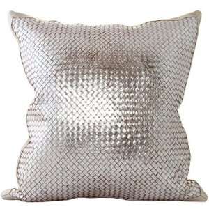  Lance Wovens Bling Warm Silver Leather Pillow