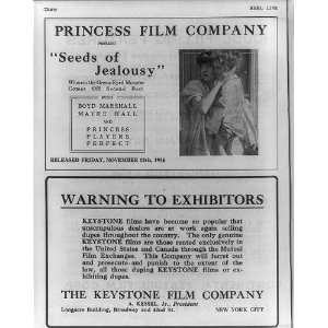  Warning,copyright infringement,Keystone Film CO,c1914 