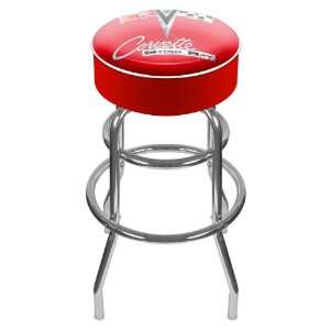 Corvette C2 Red Padded Swivel Bar Stool   Game Room Products Pub Stool 