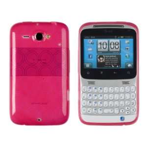  Hot Pink Circles Flexible TPU Gel Case for HTC Status (for 