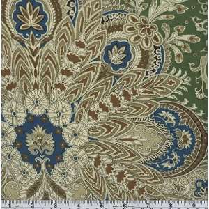  54 Wide Cotton Batiste Paisley Green Fabric By The Yard 