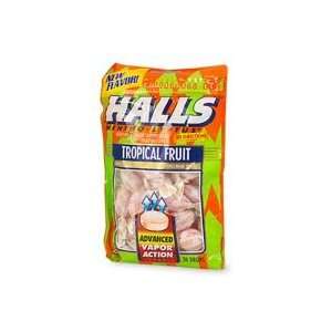  Halls Cough Drops Tropical Fruit   30 Each X 12 Bags 