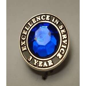  Excellence in Service 3 Years Brass Lapel Pin Everything 