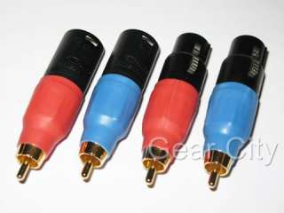 Neutrik XLR to RCA Male Plug Adapter Gold Balanced Cable Phono Hi Fi 