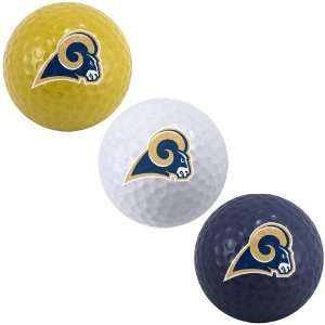  NFL St. Louis Rams 3 Pack Team Color Golf Balls Sports 