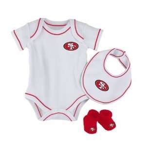  NEWBORN Baby Infant San Francisco 49ers Onesie Bib Booties 