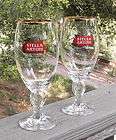   tall STELLA ARTOIS est 1366 Belgium Belgian beer chalice glass glasses