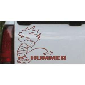Pee on Hummer Off Road Car Window Wall Laptop Decal Sticker    Brown 