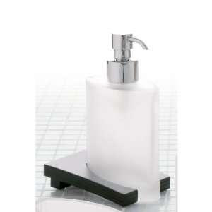   Frosted Glass Soap Dispenser with Wenge Base 3681 78