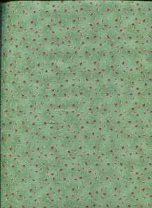 TINY PINK FLOWER BUDS ON GREEN~ Cotton Quilt Fabric  
