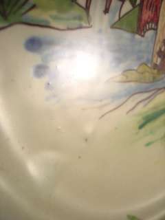 Faience Decorative Plate Hand Painted Pottery French Plate 3 Dots 