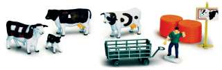 Toy Cow Bull Farm Set Country Life Series 9 PC Set 093577054873  