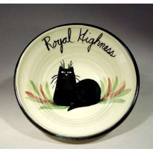   Royal Highness Cat Bowl or Plate by Moonfire Pottery