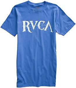 RVCA Scratched SS Tee New Grey Royal Or White  