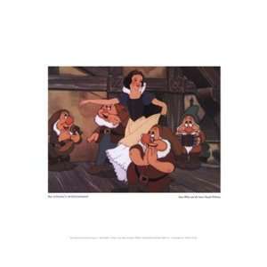  Snow White with Dwarfs   Poster by Walt Disney (14x11 