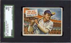 1954 TOPPS SCOOP BABE RUTH SGC 50 VG/EX 4 BABE RUTH SETS RECORD #41 