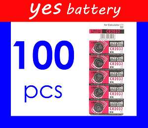 100x Maxell CR2032 Lithium Battery Bulk Lot Wholesale FREE S&H Exp 