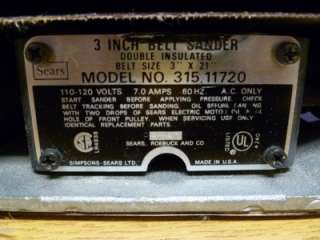 Vintage  3x21 Craftsman Belt Sander S25  