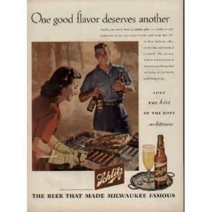   deserves another  1945 Schlitz Beer Ad, A0464A 