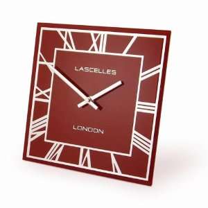  Roger Lascelles Deco Red Glass and Mirror Mantel Clock, 8 