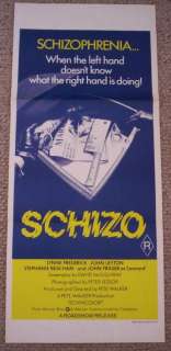 Schizo 1976 Daybill Poster Lynne Frederick John Leyton  