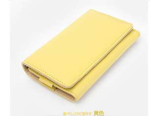 Yellow Wallet Leather Case Credit ID Card Holder Flip Cover For iPhone 
