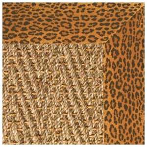  Seabreeze Sisal Rug with Leopard Tapestry Binding   2x3 
