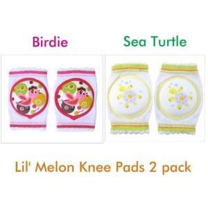   Melon Knee Pads with silicone traction   Birdie and Sea Turtle 2 pack