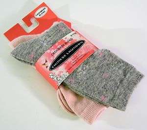 PR Chinese Laundry Cashmere Blend Crew Socks Snowflakes Grey / Solid 