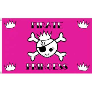 Pirate Princess Pink 3x5 Pirate Flag Weatherproof Boat  