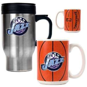 Utah Jazz Mug   Stainless Steel Travel & Gameball Ceramic Set Primary 
