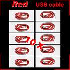 10 x Red USB Data Sync Charger Cable For iPhone 4G iPod Touch