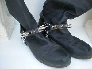 SCA LARP Medieval Punk Goth Leather Armor Boot Spikes  
