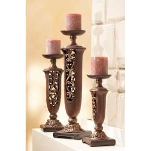  Pack of 6 Fancy Open Scroll Design Pillar Candle Holders 