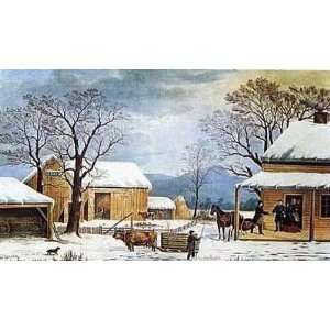 Currier and Ives   Home, Thanksgiving Canvas