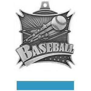 Hasty Awards Xtreme Custom Baseball Medals M 701 SILVER MEDAL/LT. BLUE 