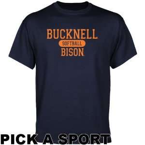  Bucknell Bison Custom Sport T shirt   Navy Blue Sports 