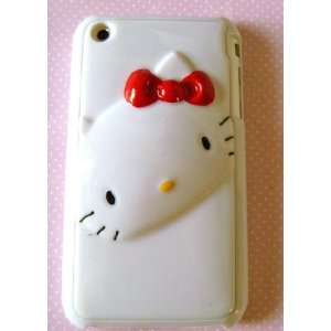 Hello Kitty iPhone 3 Kitty Face White 3D Style Hard Cover  comes with 