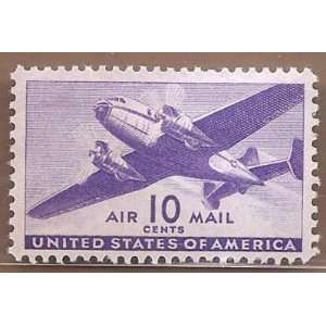  Stamps US Air Mail Twin Motor Transport 10 Cent Green 