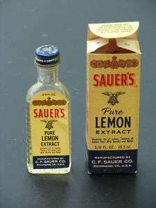 Sauers Pure Lemon Extract Box and Bottle  