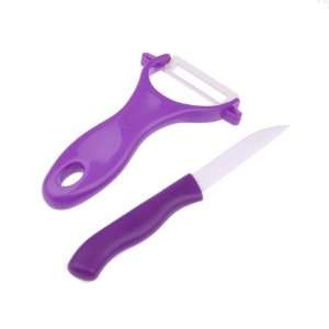  Purple Chic Chefs Horizontal Ceramic Knife + Peeler Set 