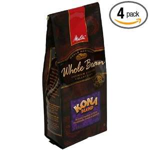 Melitta Prebagged Whole Bean Coffee, Kona Blend, 8 Ounce Bag (Pack of 