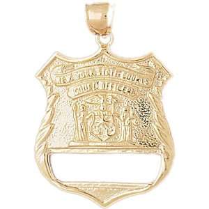  CleverEves 14K Gold Pendant Police Badge 7.9   Gram(s 
