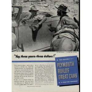   in repairs  1944 Plymouth War Bond Ad, A2812 