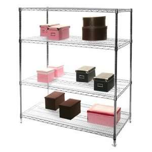   72h Chrome Wire Shelving Unit with Four Shelves