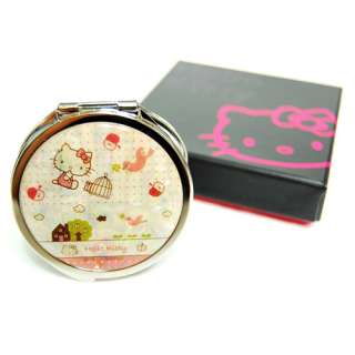 MOP Hello Kitty Bird Design Cute Compact Round Makeup Handbag Cosmetic 