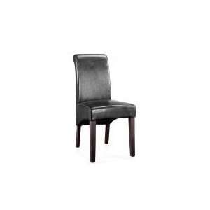    cast Leather Seat w/ Wood Legs (Set of 2) Chocolate