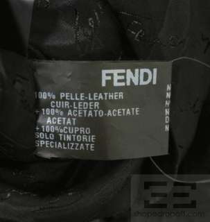 Fendi Black Leather Double Breasted Motorcycle Jacket  
