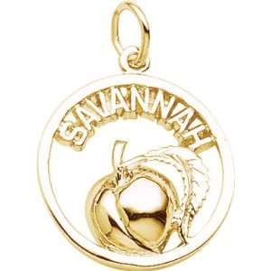    Rembrandt Charms Savannah Peach Charm, Gold Plated Silver Jewelry