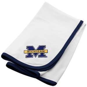  Michigan Wolverines White Soft Cotton Baby Blanket Sports 